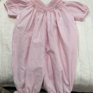 Smocked Gingham Romper